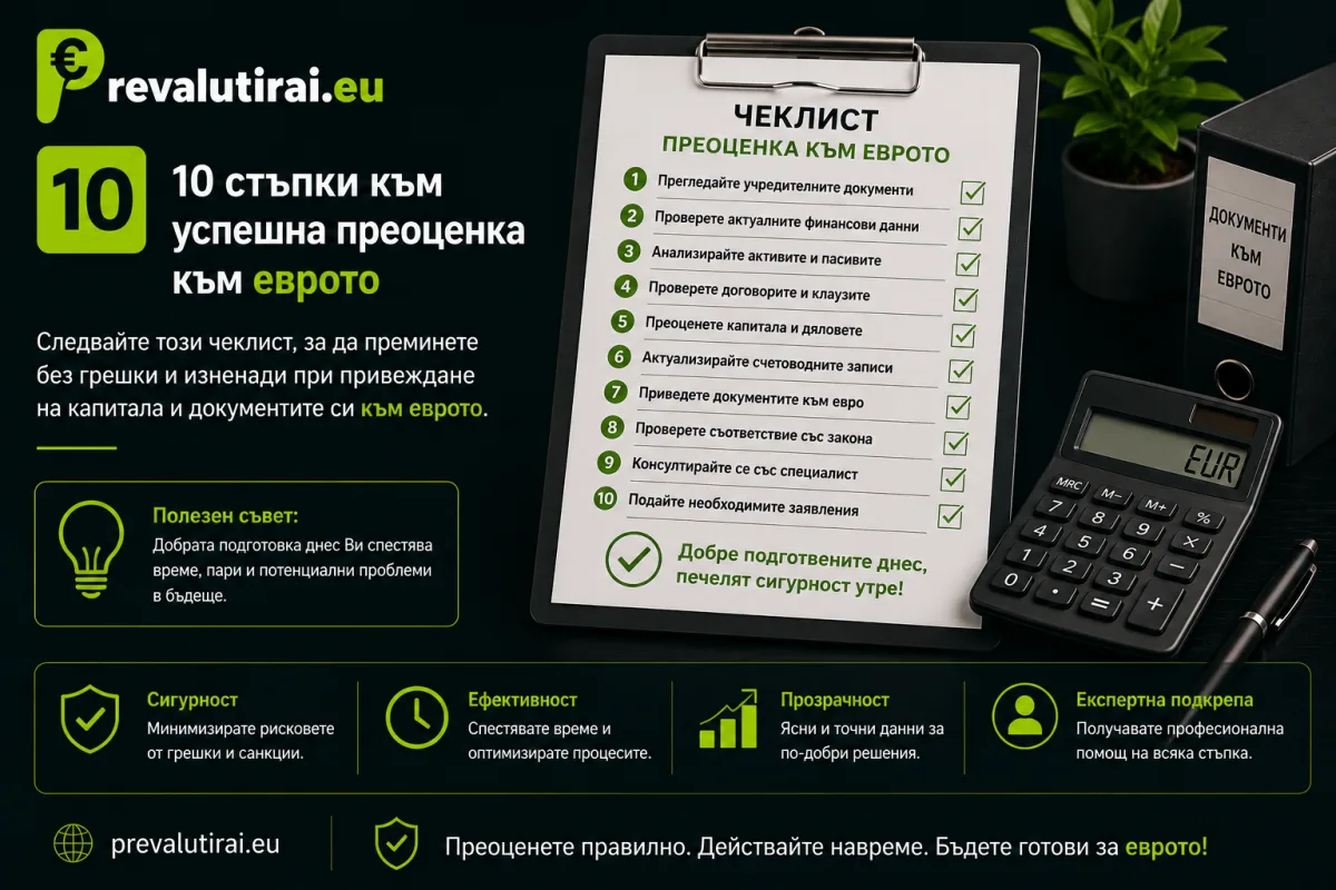 Защо привеждането на дружествените документи към еврото е преди всичко юридическа, а не счетоводна процедура?